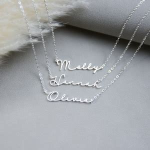 Silver Name Necklace, Personalized Name Necklace, Minimalist Name Necklace, Custom Necklace for ...