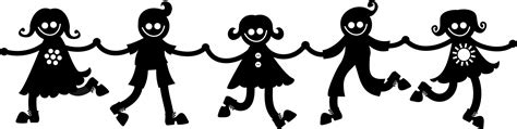 Silhouette Kids Holding Hands Free Stock Photo - Public Domain Pictures