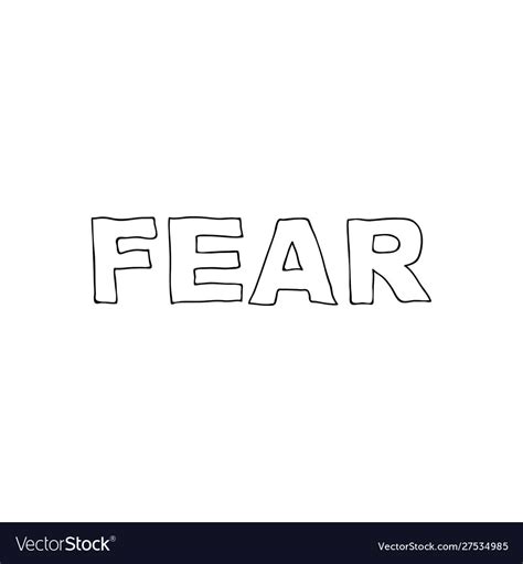 Handwriting words fear Royalty Free Vector Image