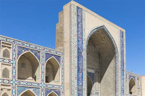 Madrasa Facade in Bukhara, Uzbekistan.Traditional Architecture. Stock Image - Image of madrasa ...