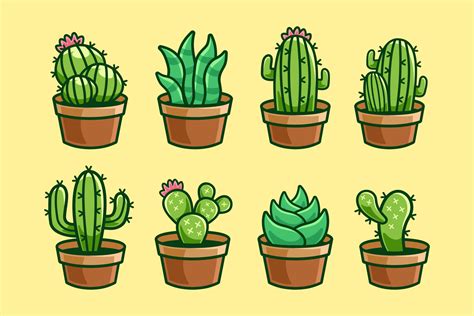 Collection of Cactus Plant Cartoon Graphic by Rexcanor · Creative Fabrica