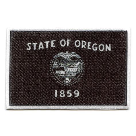 Oregon Patch State Flag Grayscale Embroidered Iron On – Patch Collection