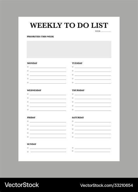 Weekly To Do List Printable