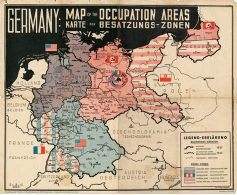 Occupation zones in Germany after the Second World War, printed on necessity paper - Rare ...