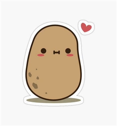 Cute Potato in love by clgtart | Preppy stickers, Cute laptop stickers, Cute stickers