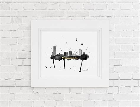 Milwaukee Skyline Art, Milwaukee Wisconsin Art Print, Milwaukee Skyline Art, Milwaukee Skyline ...