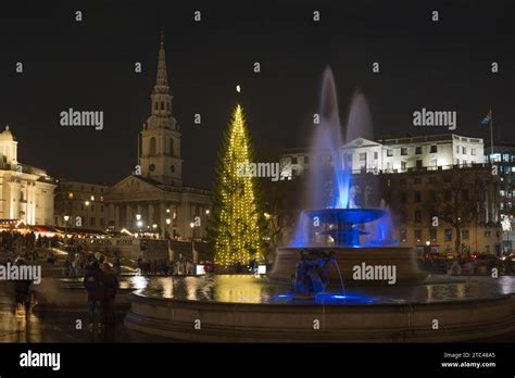 Norwegian Christmas Tree St Martin In The Fields Fountains Illuminated ...