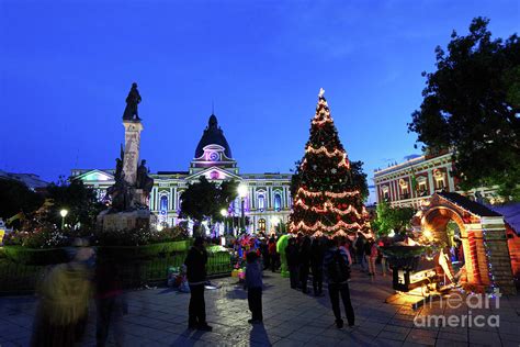 Plaza Murillo and Christmas Decorations La Paz Bolivia Photograph by James Brunker - Fine Art ...