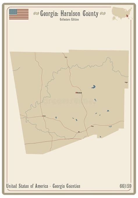 Map of Haralson County in Georgia Stock Vector - Illustration of ...