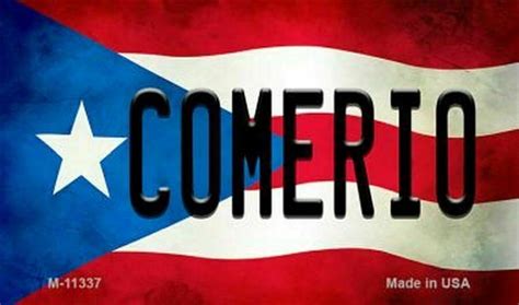 Comerio Puerto Rico Flag Background Metal Magnet