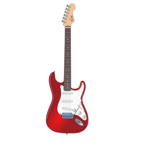 Red electric rock guitar vector clip art | Free SVG