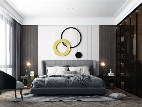 Modern chinese bedroom with wardrobe display interior design 3D model | CGTrader