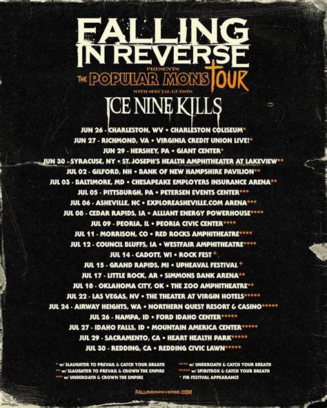 Concierto Falling In Reverse - 03/07/2023 - Baltimore - Chesapeake Employers Insurance Arena ...