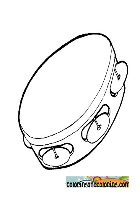 Tambourine Coloring Page Coloring Pages