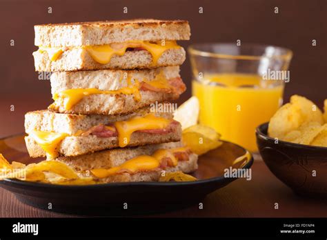 grilled cheese and bacon sandwich Stock Photo - Alamy