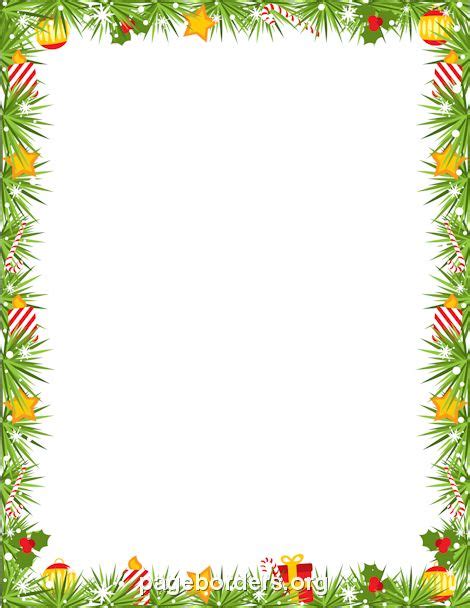 Christmas Garland Border: Clip Art, Page Border, and Vector Graphics | Free christmas borders ...