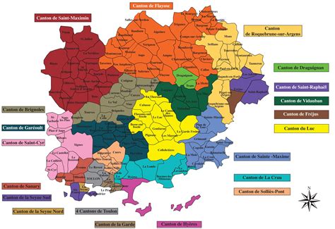 Carte du Var - Carte du département du Var en France - Sites touristiques