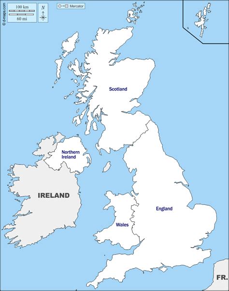 Outline Map Of United Kingdom And Ireland - Allyse-towhomitmayconcern