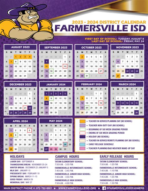 The Farmersville ISD 2023-2024 School Calendar is Here! | Farmersville ISD