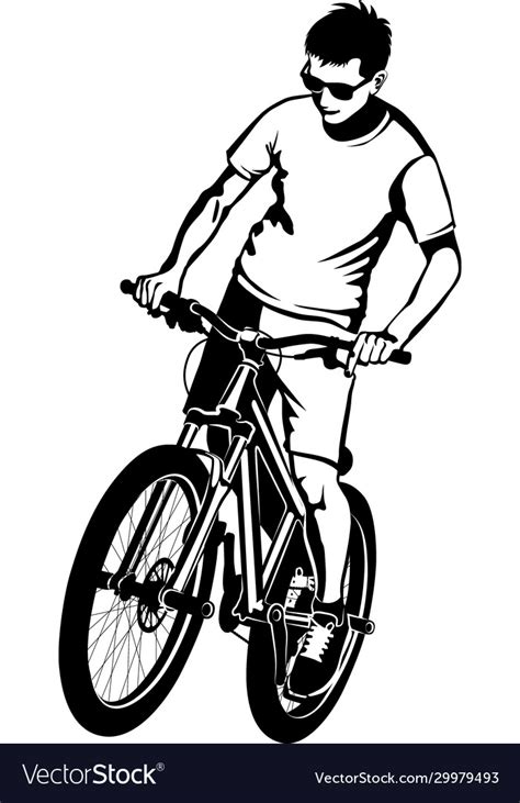 Mtb biker Royalty Free Vector Image - VectorStock