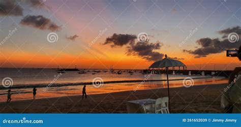 Sunset at Jimbaran Beach Bali Stock Image - Image of jimbaran, sunset ...