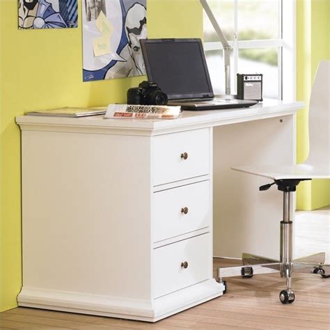 Three Drawer Desk in White - 778214949