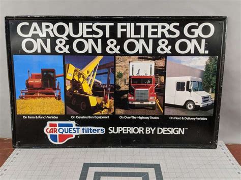 CARQUEST OIL FILTERS METAL ADVERTISING SIGN - Bid On Estates Auction ...