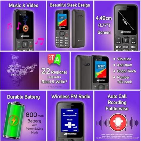(Refurbished) Micromax All-New J3 Sleek & Stylish |Keypad Mobile with 1.77" Screen|Auto Call ...