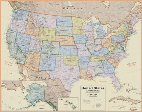 United States Wall Map - Laminated, Boardroom Style, $19.99!