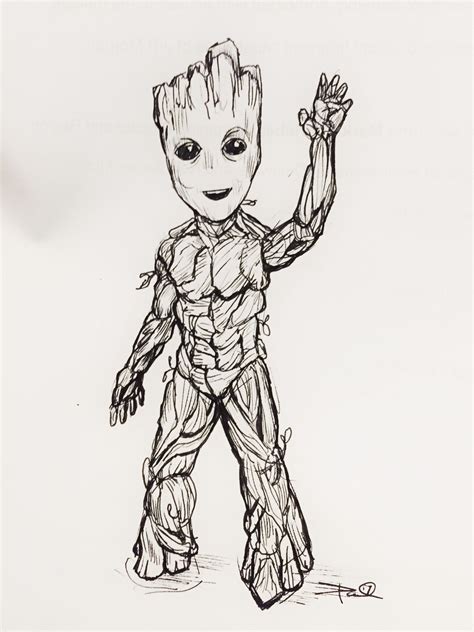 Groot Drawing at PaintingValley.com | Explore collection of Groot Drawing