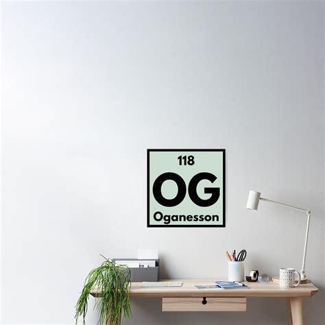 "Periodic Table element number 118 OG Oganesson" Poster by PeriodicBliss | Redbubble