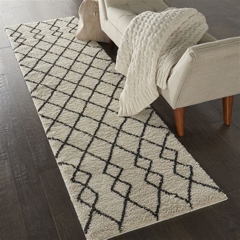 Geometric Shag GOS01 Ivory/Charcoal Area Rug by Nourison – Incredible ...