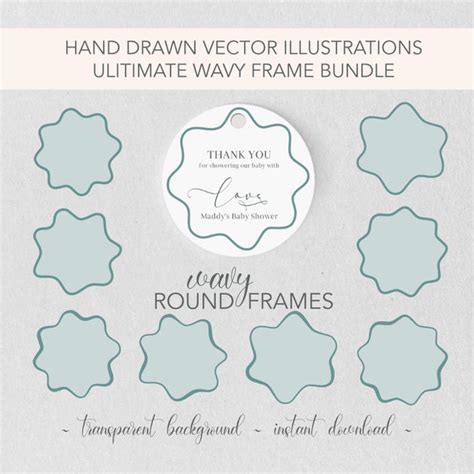 Ultimate Round Wavy SVG Border Bundle Pack | Adore Paper and Digital