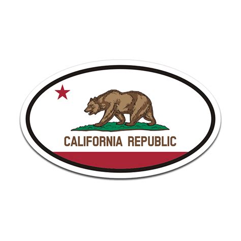 California Flag Oval Vinyl Sticker Decal Euro Car Truck CA USA - Rotten ...