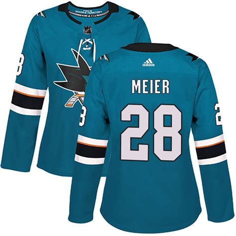 Women's Timo Meier San Jose Sharks Adidas Home Jersey - Authentic Teal ...