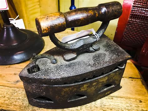 A find in the Vancouver Antique market, an old fashioned coal iron # ...