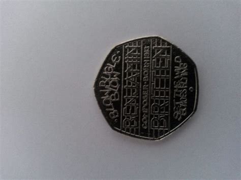 RARE "Benjamin Britten - Blow Bugle Blow" UK 50p Fifty Pence Coin 2013 ...