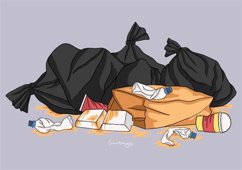 Illustration of trash pile / garbage | Premium Vector