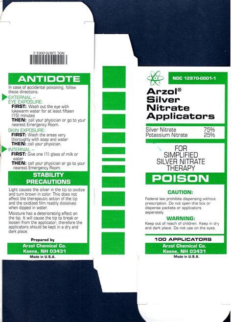 Silver Nitrate Applicators: Package Insert / Prescribing Info