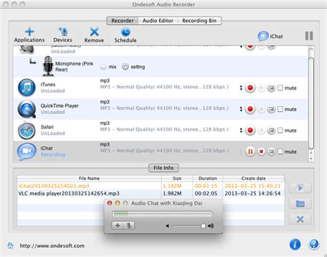 How to replay or record iChat audio chat on Mac OS with Ondesoft iChat Audio Recorder