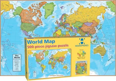 World Map, 500 Pieces, HEMA (Map Puzzles) | Puzzle Warehouse