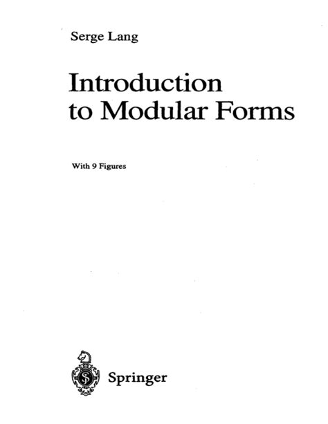 Introduction to Modular Forms