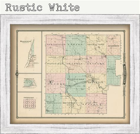 MARQUETTE COUNTY, Wisconsin 1878 Map, Replica or Genuine Original