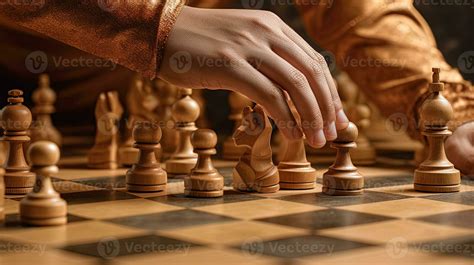 Closeup Hand of Human Taking Next Step on Chess Game. Strategy, Management or Leadership Concept ...