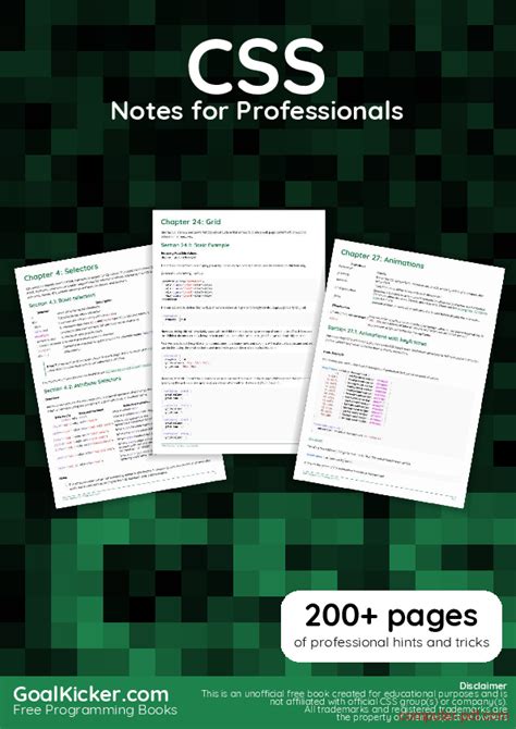 [PDF] CSS Notes for Professionals book free tutorial for Beginners