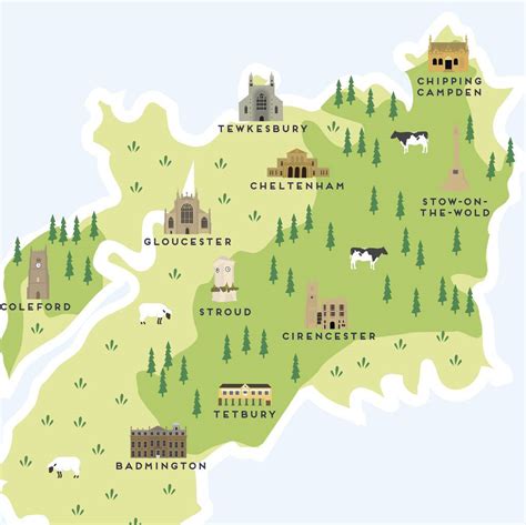 Gloucestershire Map – Pepper Pot Studios