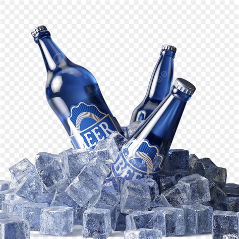 Ice Cube 3d Images Hd, Beer Ice Cube 3d Element, Beer, Beer Bottle, Ice ...