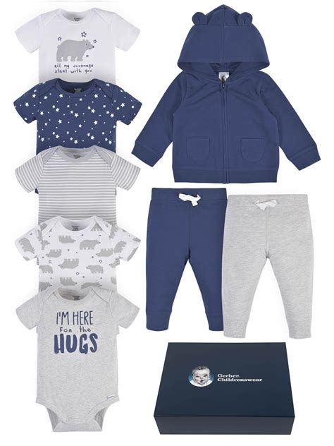 Gerber Baby Boy or Girl Unisex Clothes Outfit Set with Gift Box, 8 ...