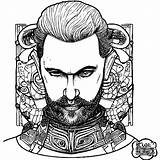 Handsome Man Portrait Coloring Pages sketch template
