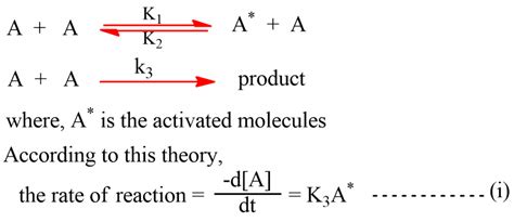 Collision theory of unimolecular reaction: (Lindemann's theory ...